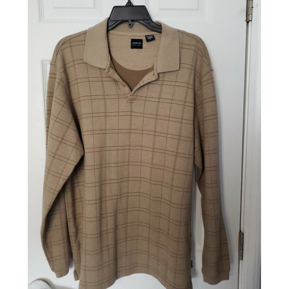 Arrow Mens long sleeve pullover Shirt Size Large